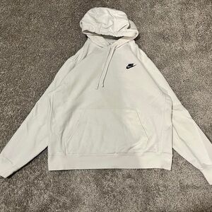 Nike Men's White and Cream Hoodie